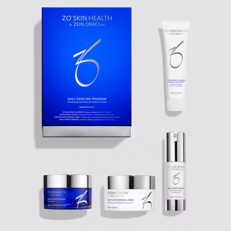 ZO Skin Health daily skincare program products displayed for medical-grade skincare in Scottsdale